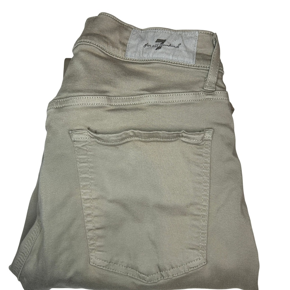 7 For All Mankind Slimmy Luxe Sport 31x28 Mens Khaki Tan Slim Fit Stretch Pants
